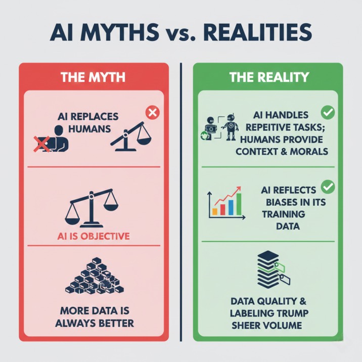 Top AI Myths Debunked: What’s Real & What’s Hype